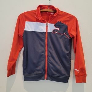 Puma zip up jacket. Red, white & Grey.